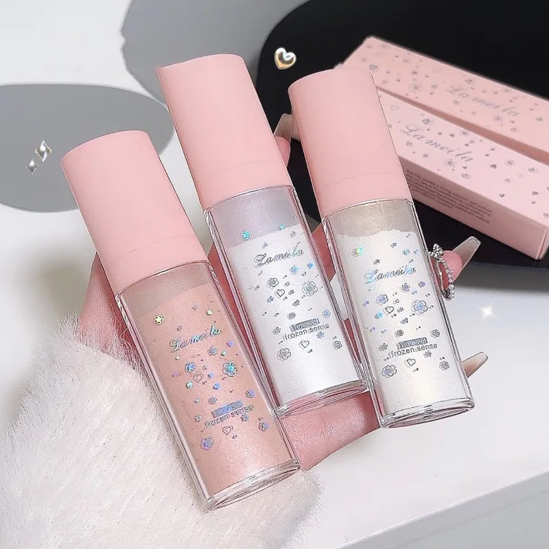 Highlighter Powder Ultra-fine Pearls Diamond Shine - Face & Body Brightening Champagne Gold Shimmer for Clavicle Glow