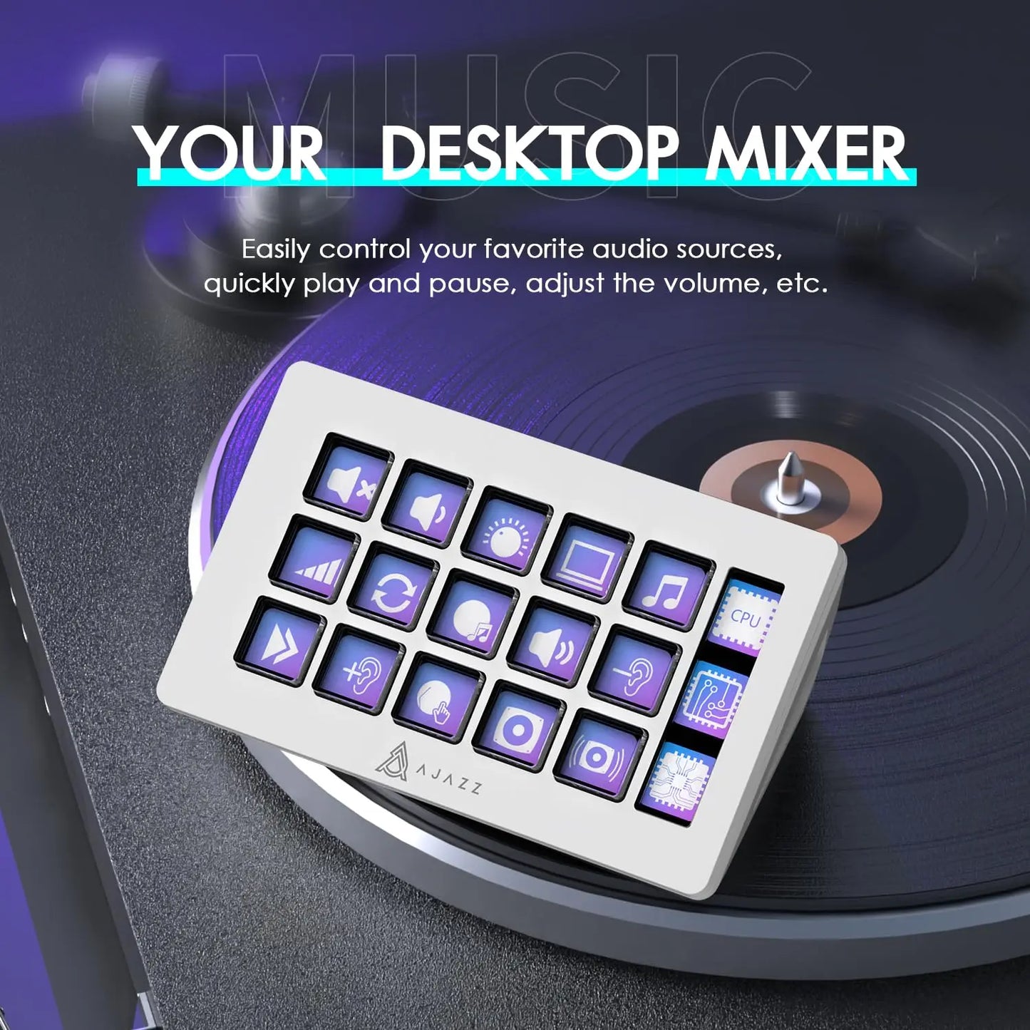 ATTACK SHARK x AJAZZ AKP153 STREAM DECK 15 Customisable Buttons Stream Deck With Versatile Side Screen